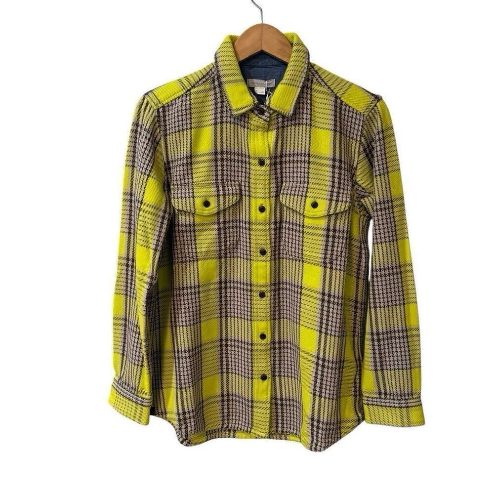 Outerknown Blanket Shirt Womens XS/S Yellow Shacket 100% Organic Cotton Relaxed